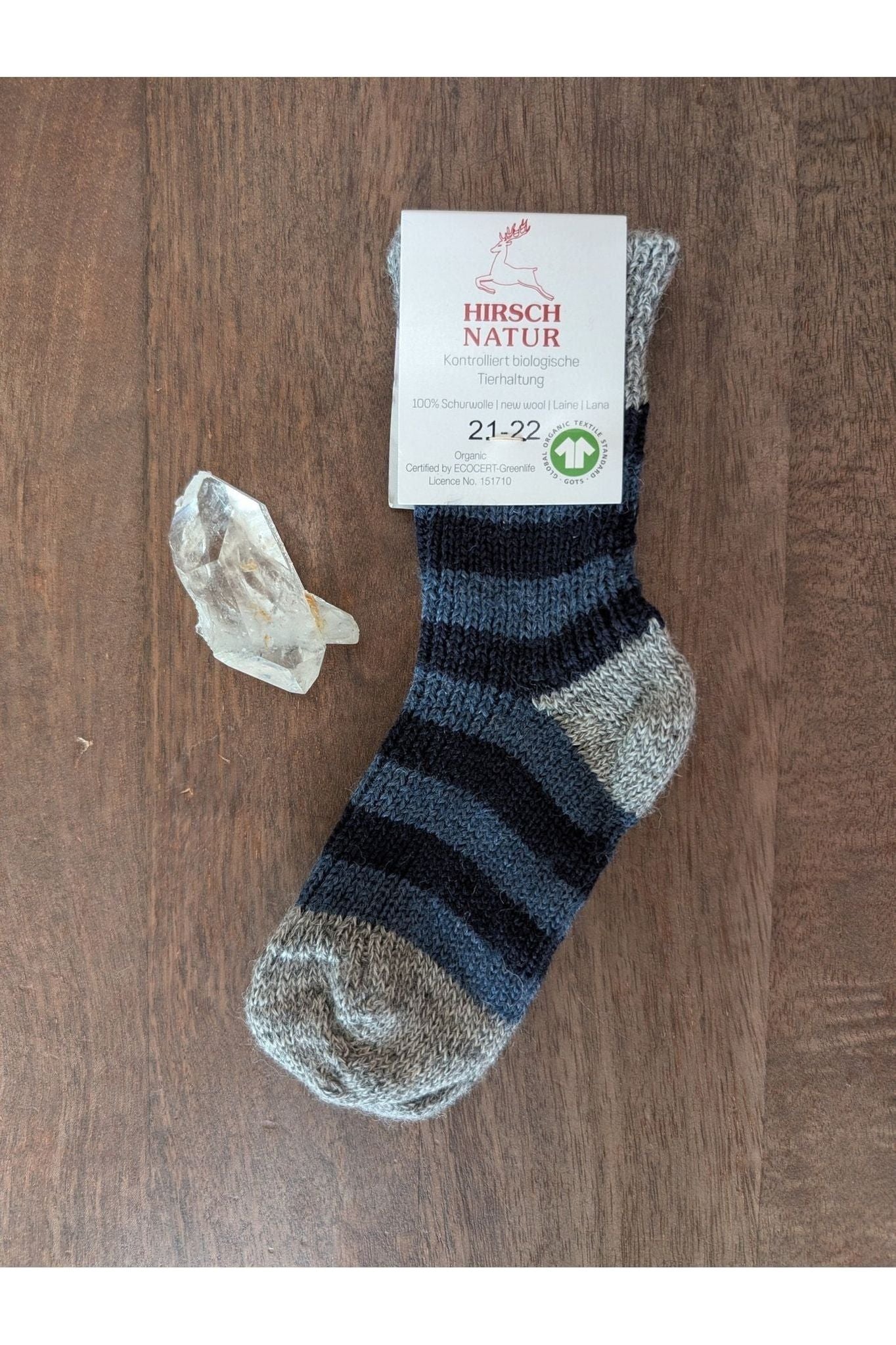 Hirsch Natur - Organic 100% Wool Baby & Kids Socks - Fun Stripes - Nature's Wild Child