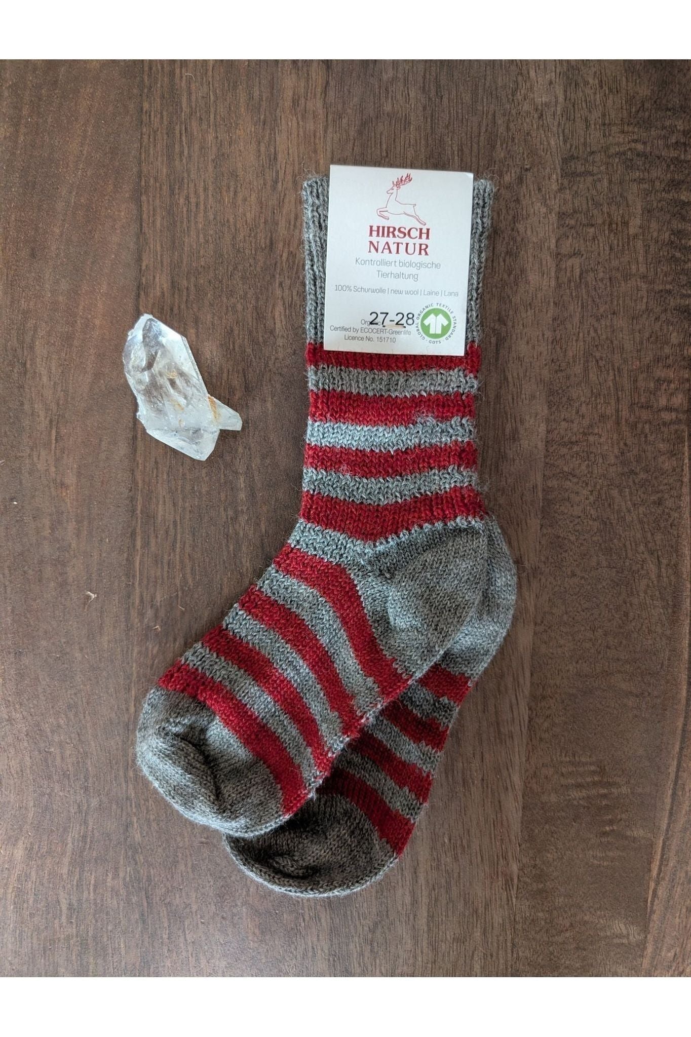 Hirsch Natur - Organic 100% Wool Baby & Kids Socks - Fun Stripes - Nature's Wild Child