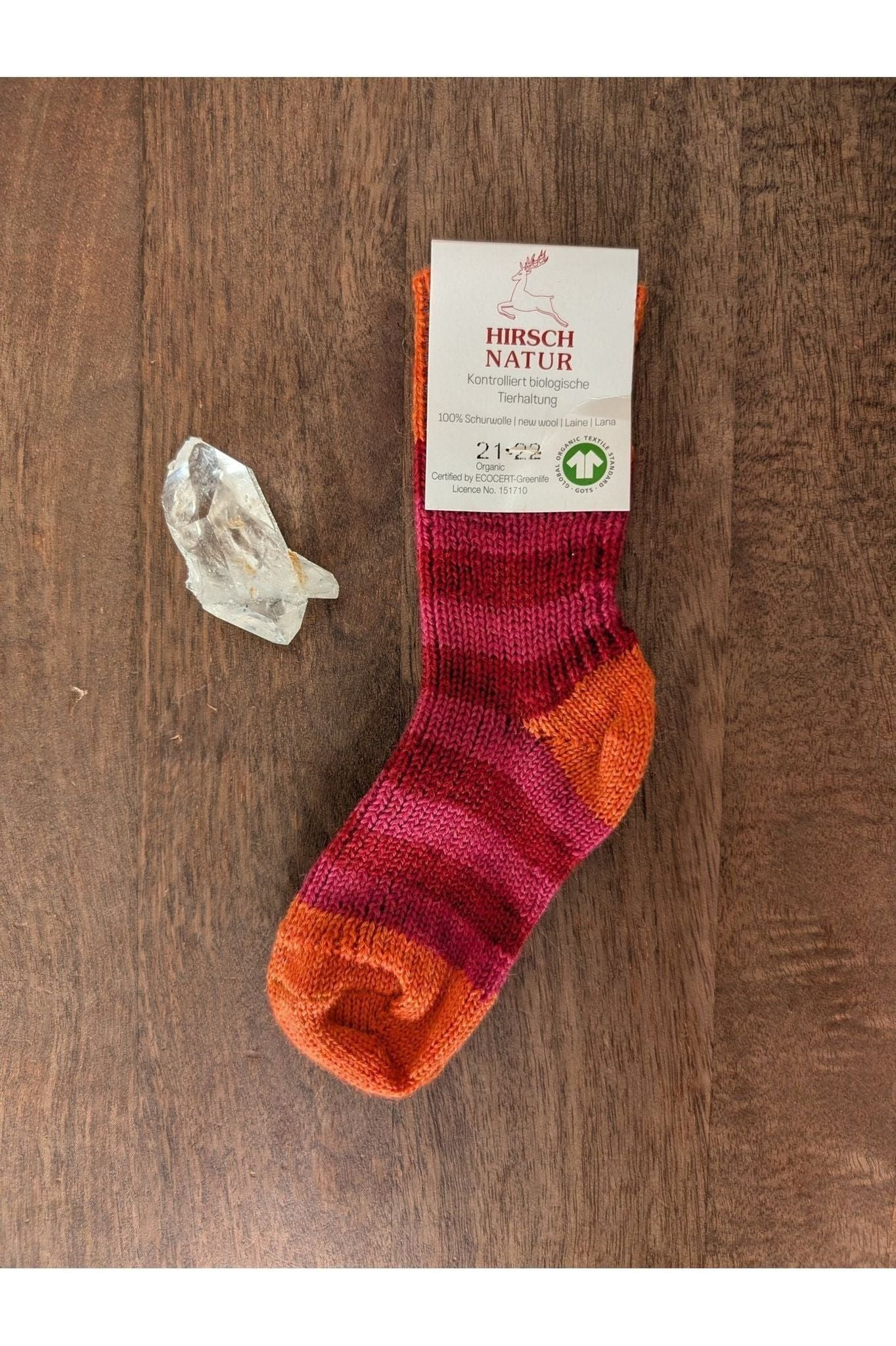 Hirsch Natur - Organic 100% Wool Baby & Kids Socks - Fun Stripes - Nature's Wild Child