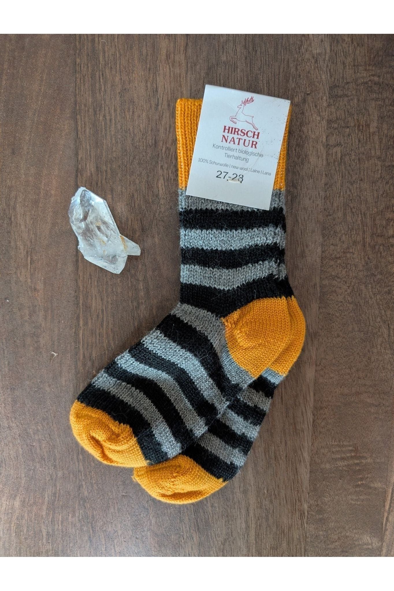 Hirsch Natur - Organic 100% Wool Baby & Kids Socks - Fun Stripes - Nature's Wild Child