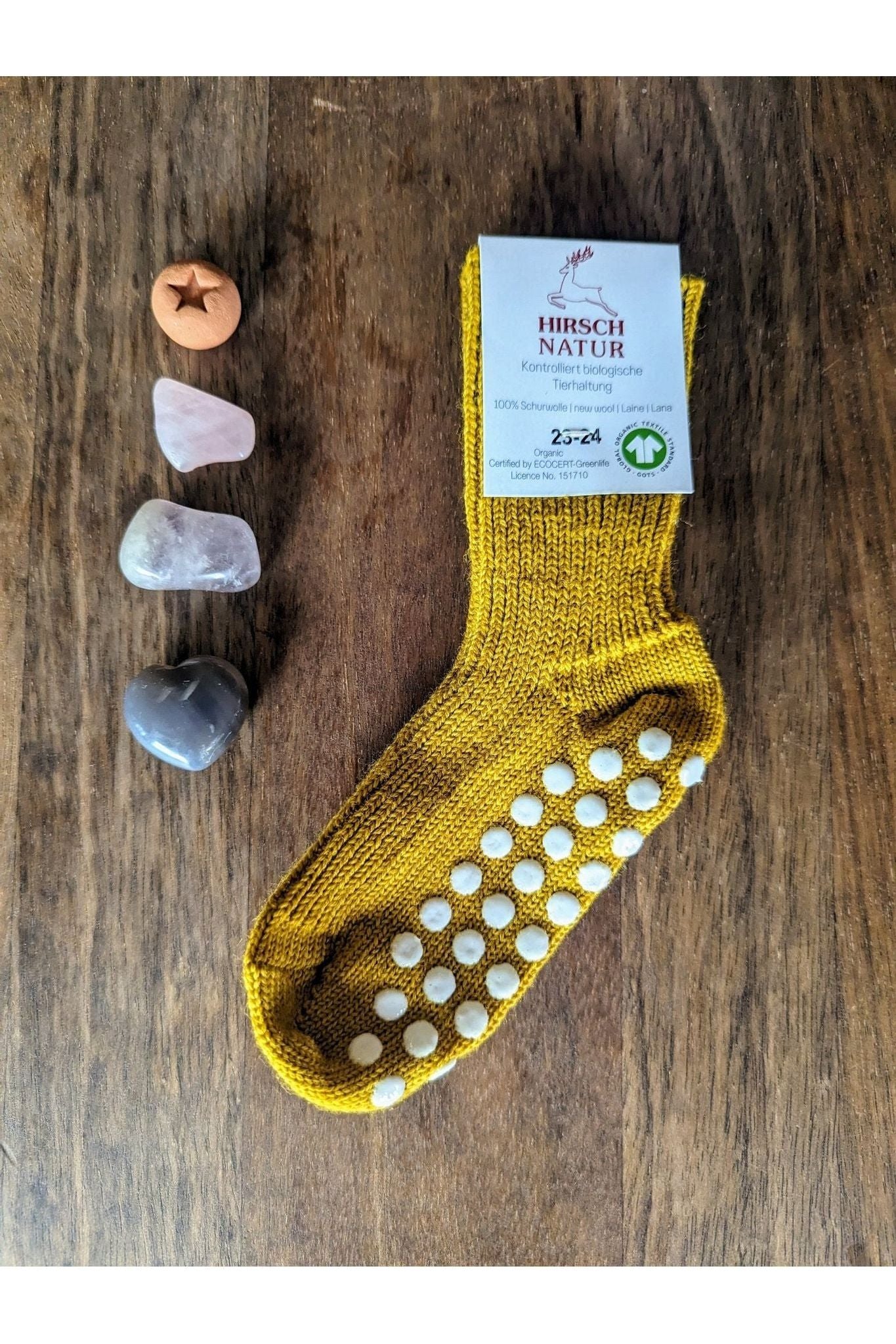 Hirsch Natur - Organic Wool Stopper Socks - Toddler & Kids - Nature's Wild Child