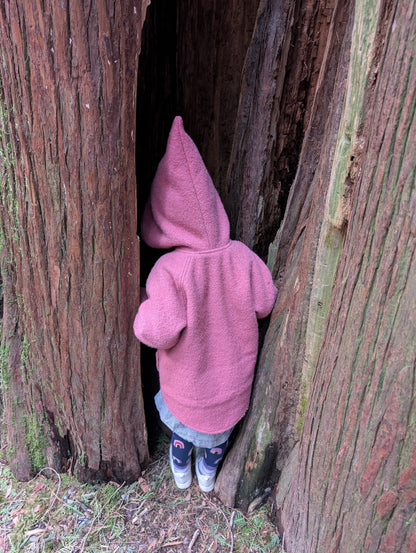Kleine Shcobbejak - Boiled Wool and Cotton Sherpa - Pixie Jacket - Frosted Rose - Nature's Wild Child