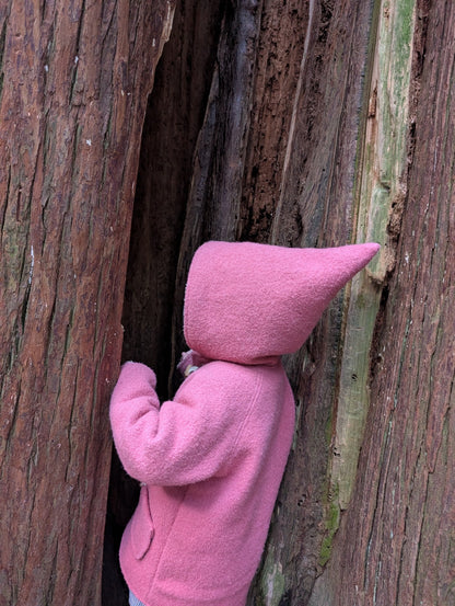 Kleine Shcobbejak - Boiled Wool and Cotton Sherpa - Pixie Jacket - Frosted Rose - Nature's Wild Child