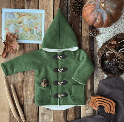 Kleine Shcobbejak - Boiled Wool and Cotton Sherpa - Pixie Jacket - Mossy Green - Nature's Wild Child