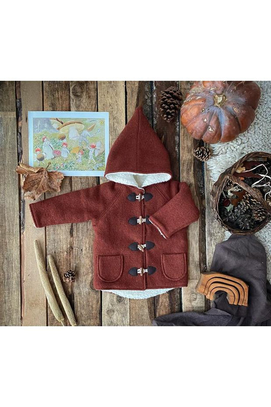 Kleine Shcobbejak - Boiled Wool and Cotton Sherpa - Pixie Jacket - Terracotta - Nature's Wild Child