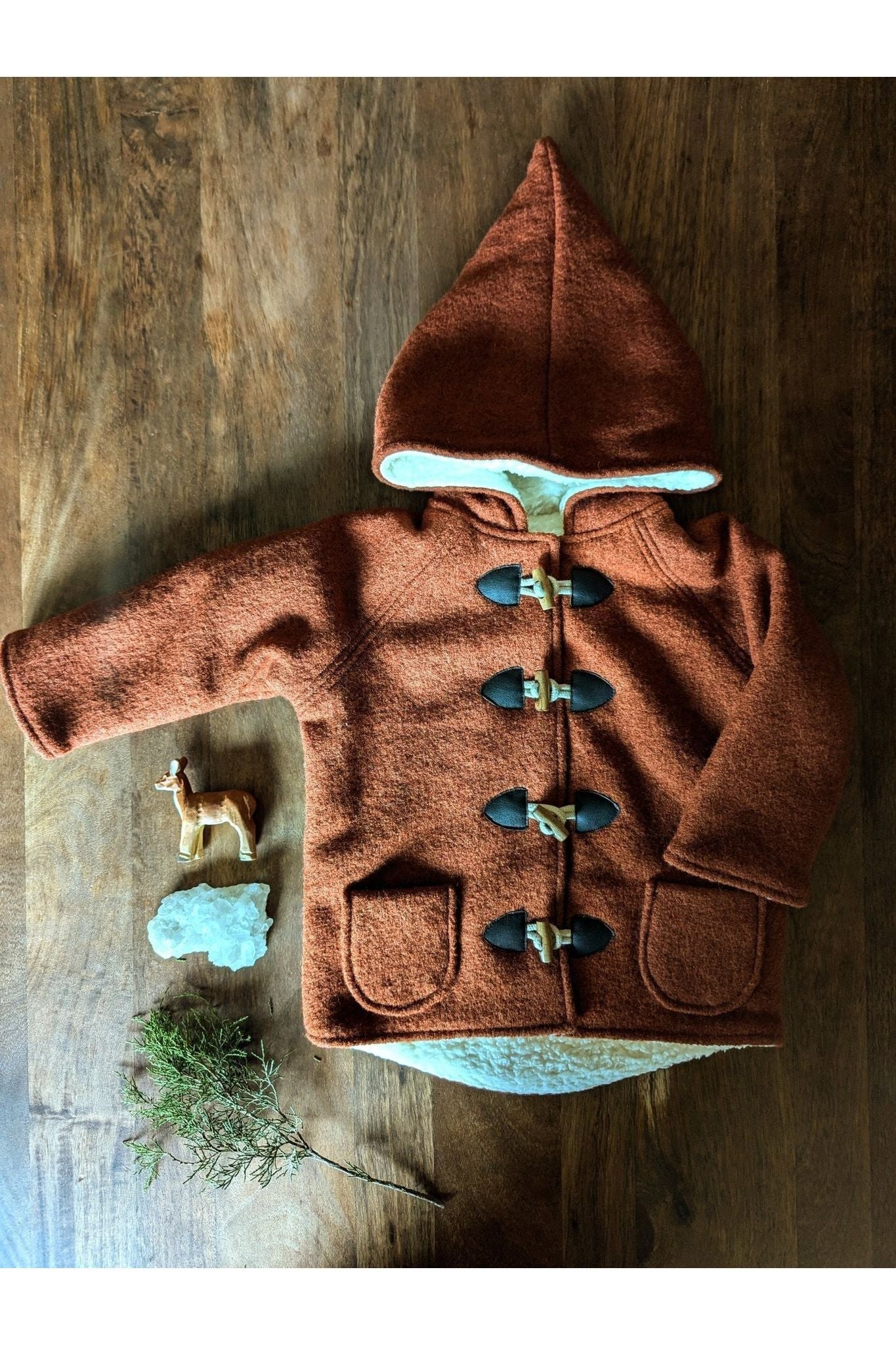 Kleine Shcobbejak - Boiled Wool and Cotton Sherpa - Pixie Jacket - Terracotta - Nature's Wild Child