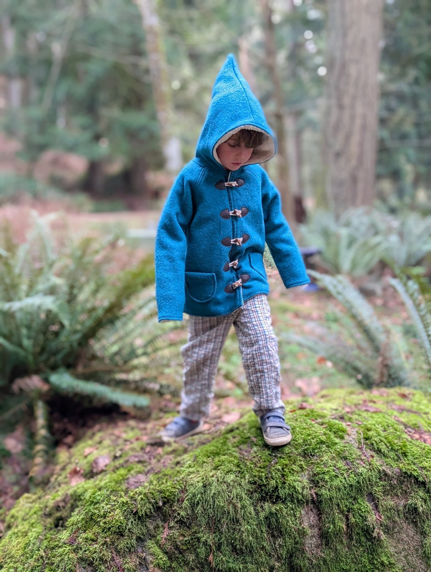 Kleine Shcobbejak - Boiled Wool and Cotton Sherpa - Pixie Jacket - Twilight Teal - Nature's Wild Child