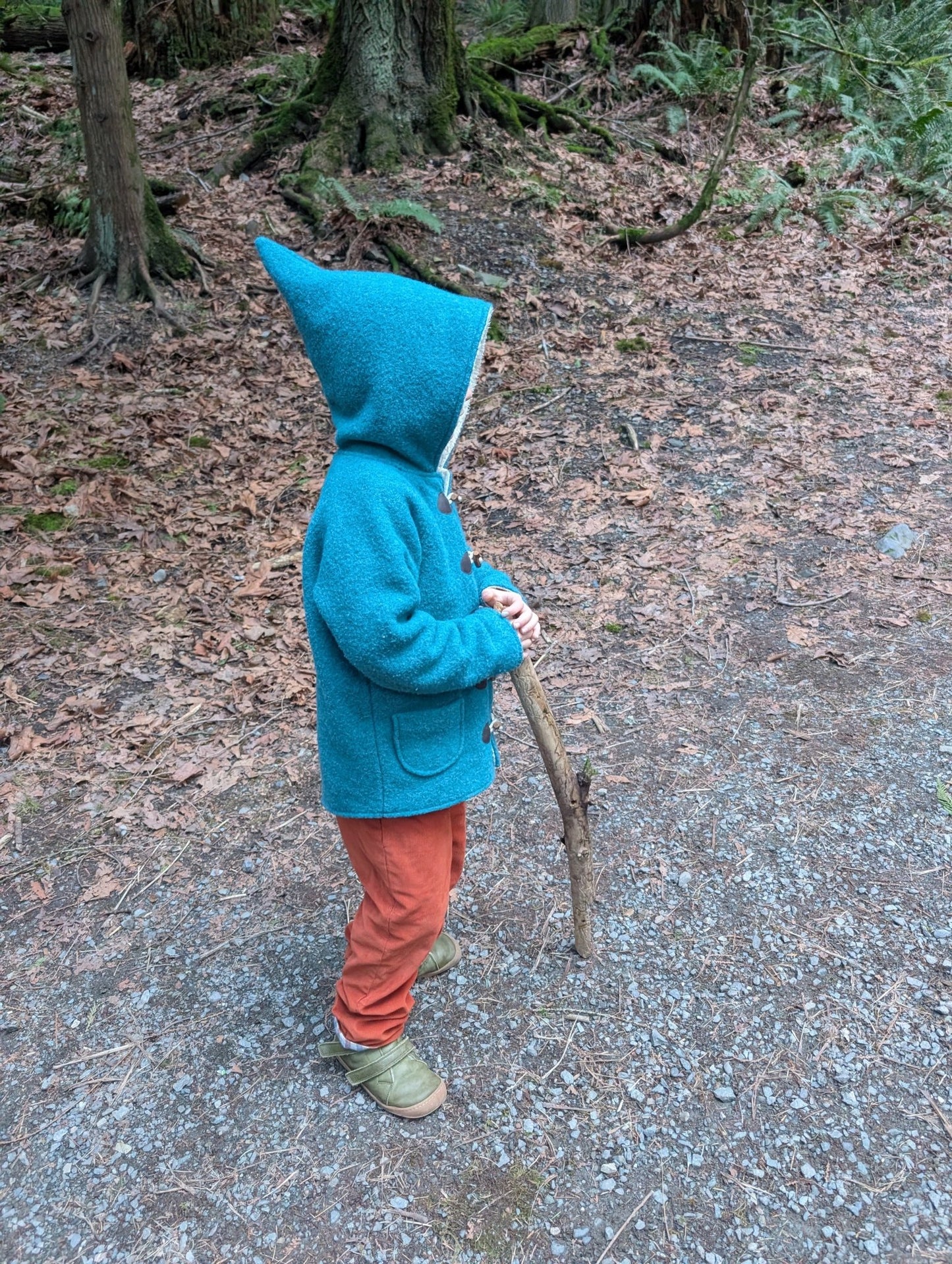 Kleine Shcobbejak - Boiled Wool and Cotton Sherpa - Pixie Jacket - Twilight Teal - Nature's Wild Child