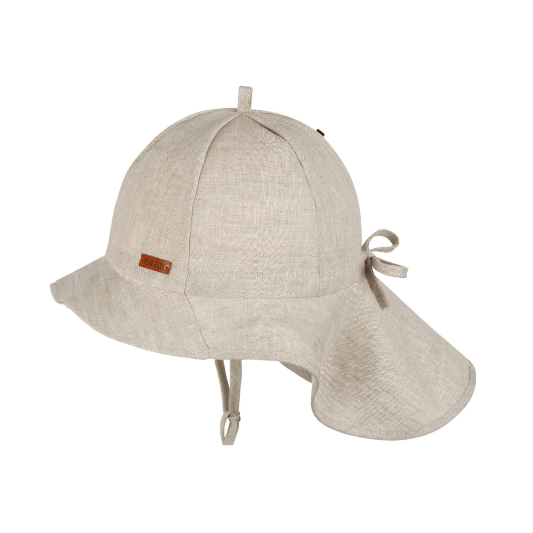 Linen Sun Hat with Neck Protection - Baby and Kids (4 colors) - Nature's Wild Child