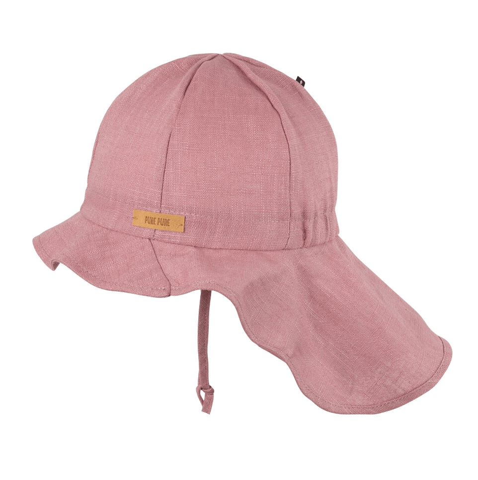 Linen Sun Hat with Neck Protection - Baby and Kids (5 colors) - Nature's Wild Child