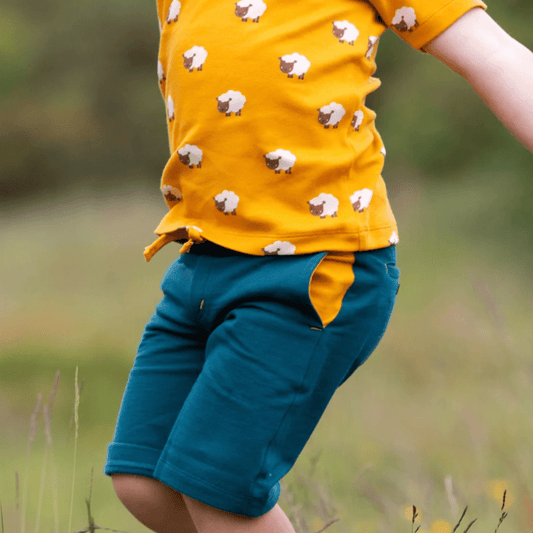 Little Green Radicals - GOTS Organic Cotton June Bug Shorts - Nature's Wild Child