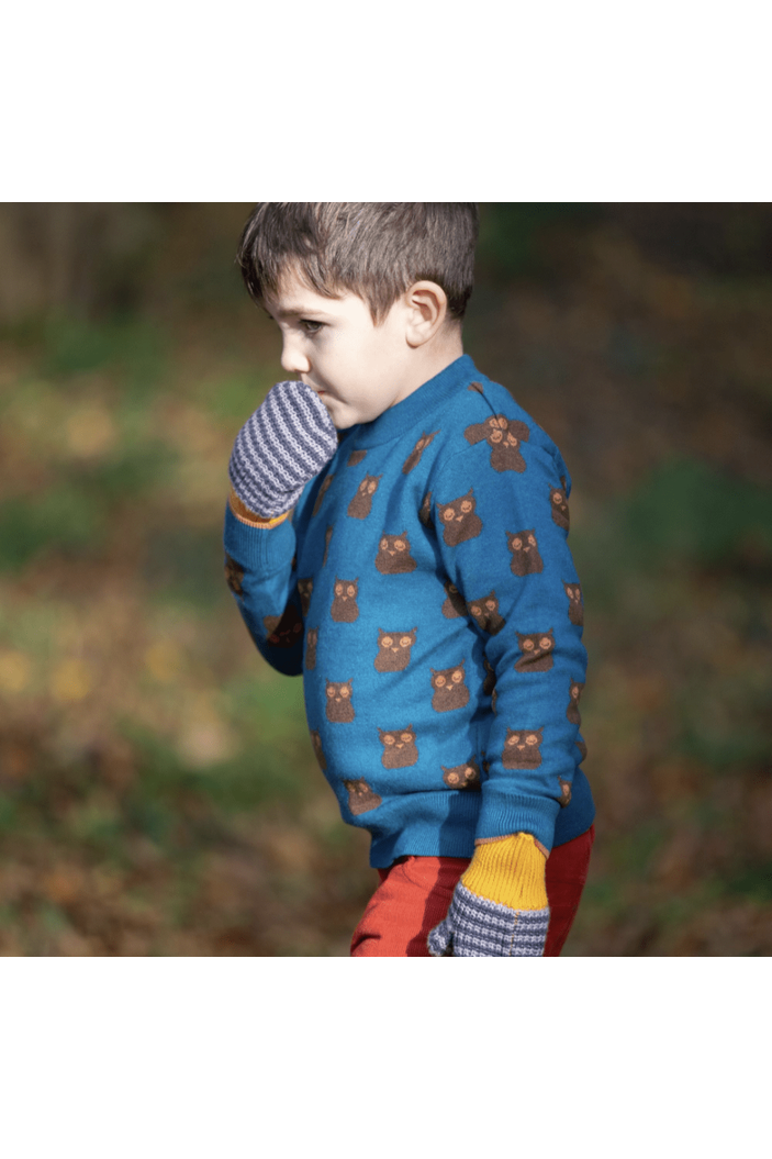 Little Green Radicals - Organic Cotton OWL - Soft Knit Sweater - (6 months - 6 years) - Nature's Wild Child