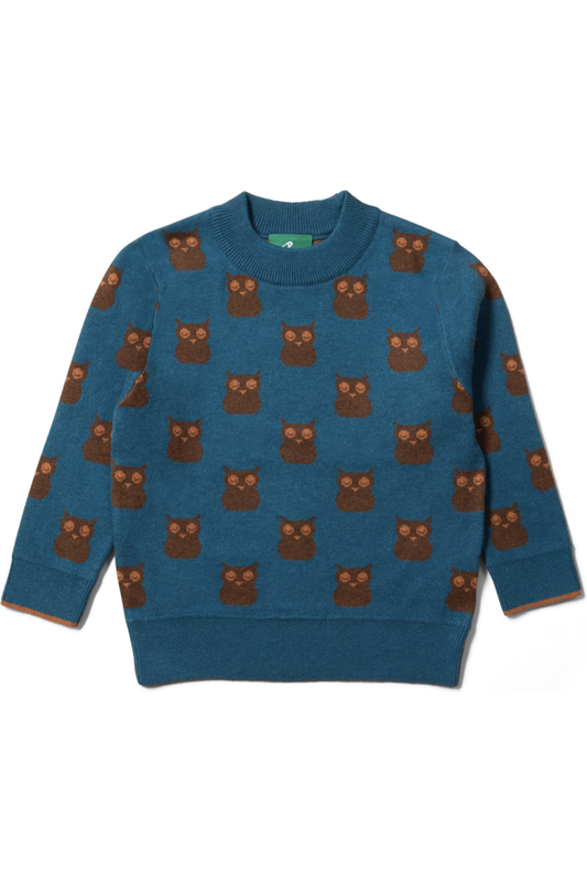 Little Green Radicals - Organic Cotton OWL - Soft Knit Sweater - (6 months - 6 years) - Nature's Wild Child