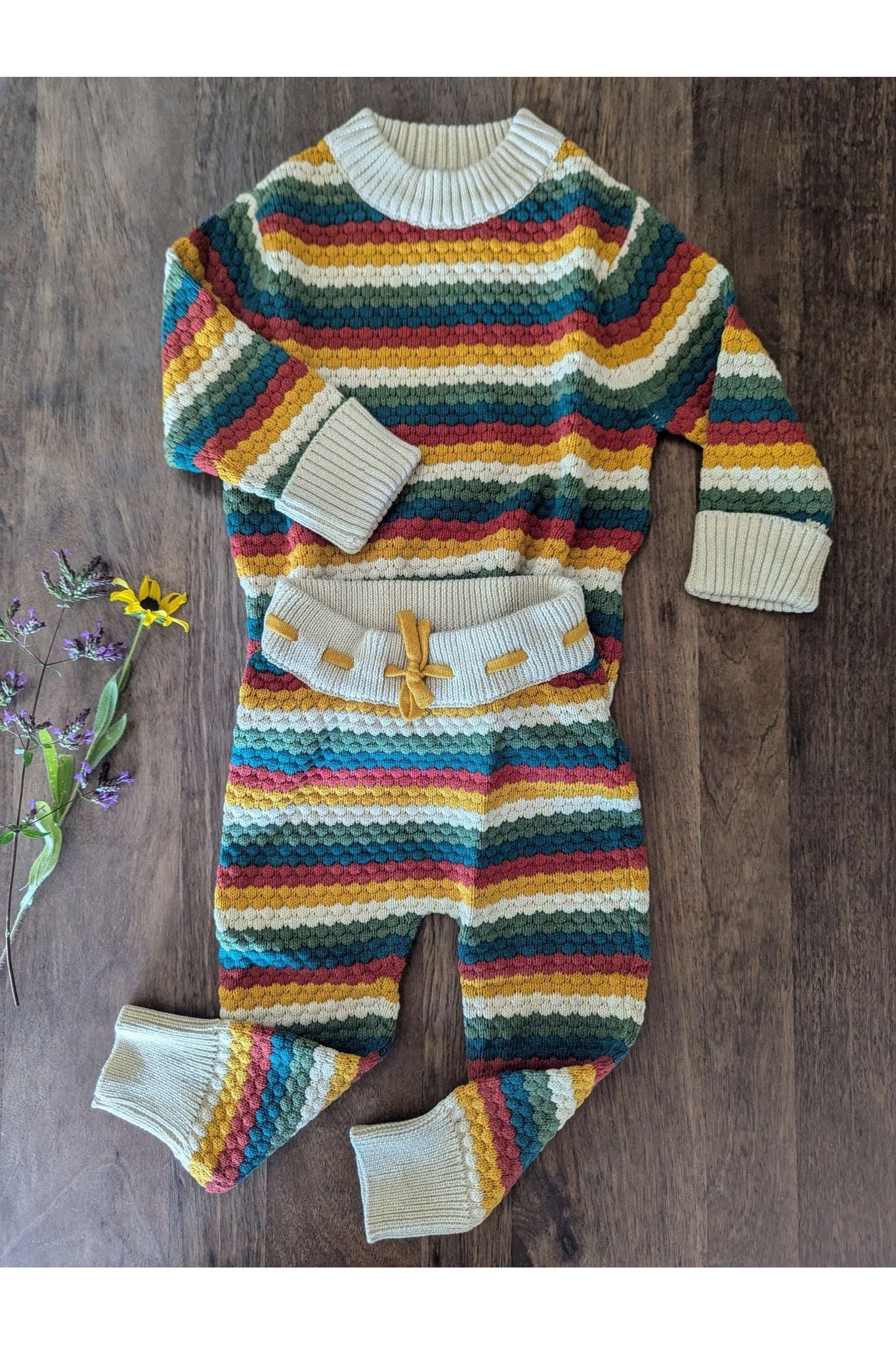 Little Green Radicals - Organic Cotton Rainbow - Soft Knit Sweater - (6 months - 7 years) - Nature's Wild Child