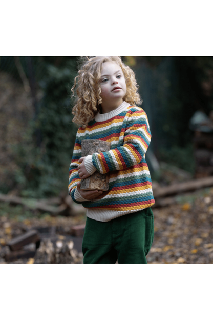Little Green Radicals - Organic Cotton Rainbow - Soft Knit Sweater - (6 months - 7 years) - Nature's Wild Child