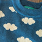 Little Green Radicals - Organic Cotton Teal Clouds - Soft Knit Sweater - Toddler to Kids - Nature's Wild Child