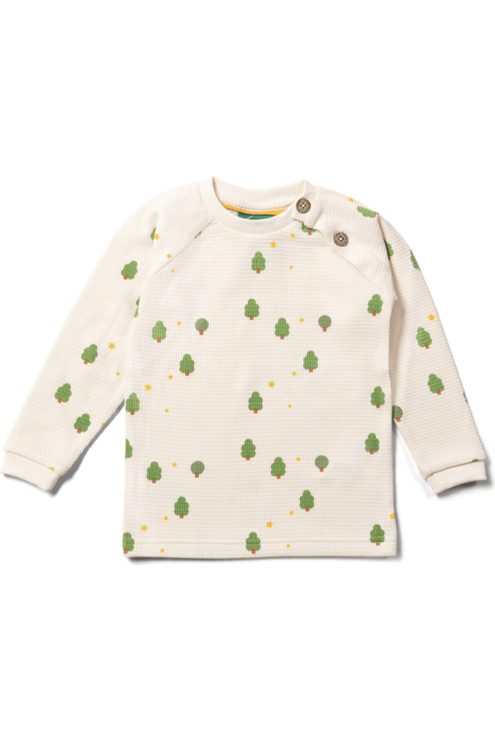 Little Green Radicals - Organic Cotton Waffle Long Sleeve - Trees and Stars - Nature's Wild Child