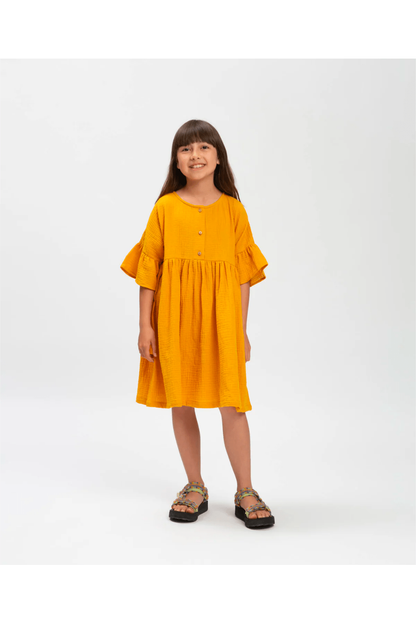 Matona - Organic Cotton Muslin Volant Dress - Toddlers Kids - Nature's Wild Child