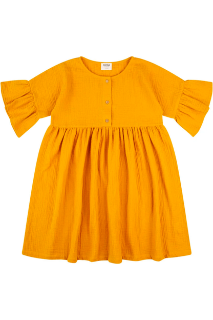 Matona - Organic Cotton Muslin Volant Dress - Toddlers Kids - Nature's Wild Child