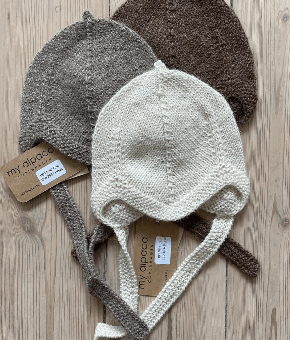 New Color! My Alpaca Copenhagen - Baby Alpaca Pilot Cap - Baby Bonnet - Nature's Wild Child