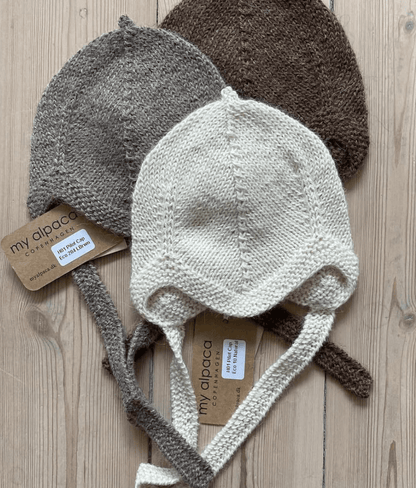 New Color! My Alpaca Copenhagen - Baby Alpaca Pilot Cap - Baby Bonnet - Nature's Wild Child