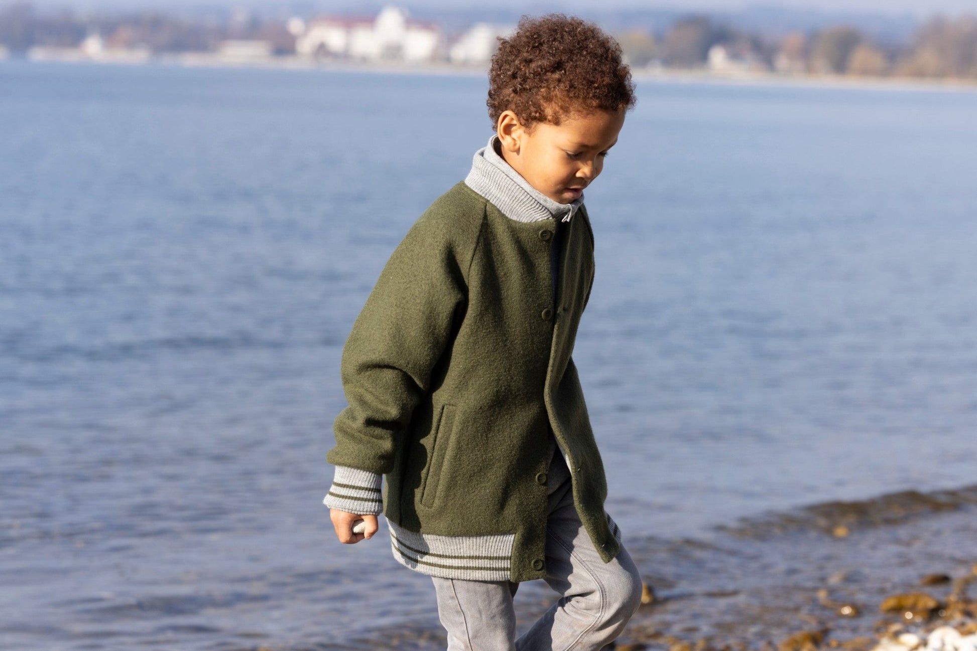 NEW! Disana Organic Boiled Wool - Kids College Bomber Jacket - Nature's Wild Child