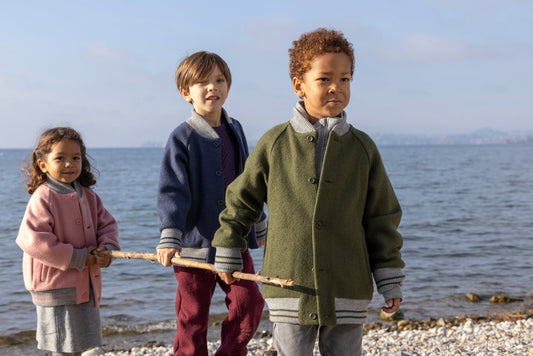 NEW! Disana Organic Boiled Wool - Kids College Bomber Jacket - Nature's Wild Child