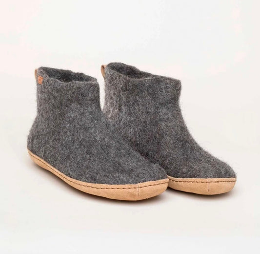 NEW! Magic Felt - Rare Wool Slippers - Boiled Wool & Leather Bootie - Nature's Wild Child