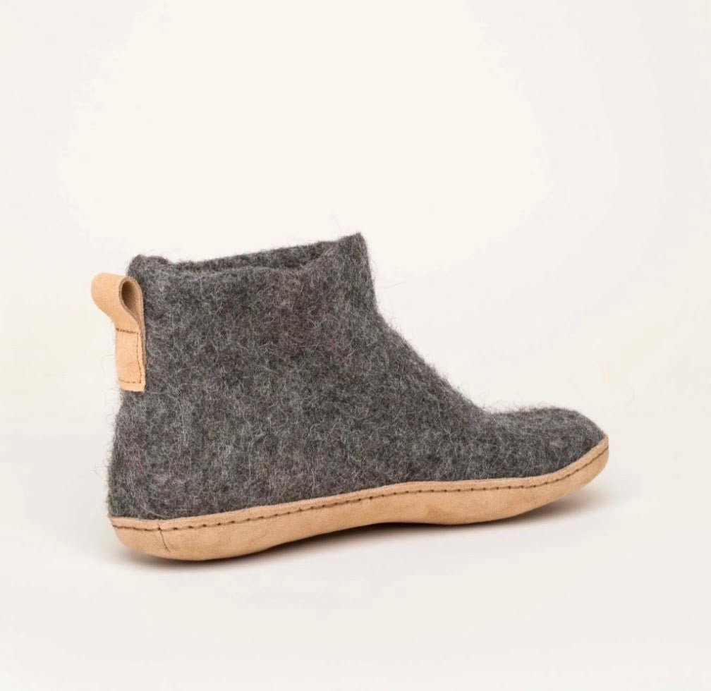 NEW! Magic Felt - Rare Wool Slippers - Boiled Wool & Leather Bootie - Nature's Wild Child