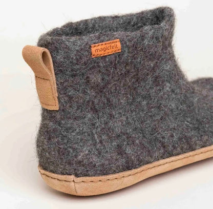 NEW! Magic Felt - Rare Wool Slippers - Boiled Wool & Leather Bootie - Nature's Wild Child