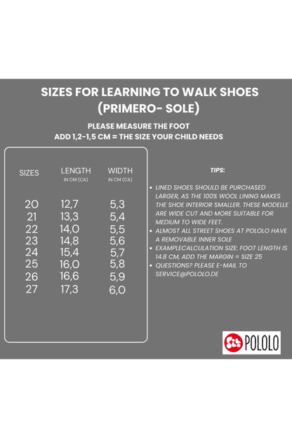 NEW! Pololo - Nino - Organic Wool Lined - Leather Vecro - Baby & Toddler Shoes - Nature's Wild Child