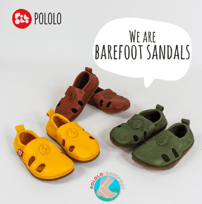 NEW! Pololo - Vegetable Tanned Leather - Barefoot Sandal - Baby & Kids (3 colors) - Nature's Wild Child