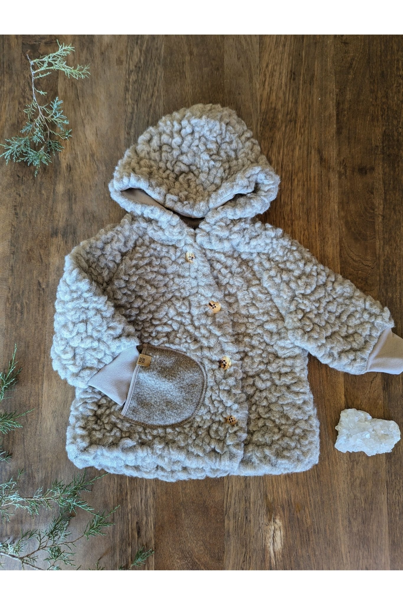 NEW! Pure Pure - Organic Wool and Tencel Plush Kids Coat - Nature's Wild Child