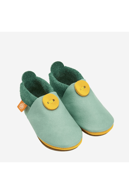 Orangenkinder - Vegetable Tanned - Baby & Kids Barefoot Shoes - GREEN - Nature's Wild Child