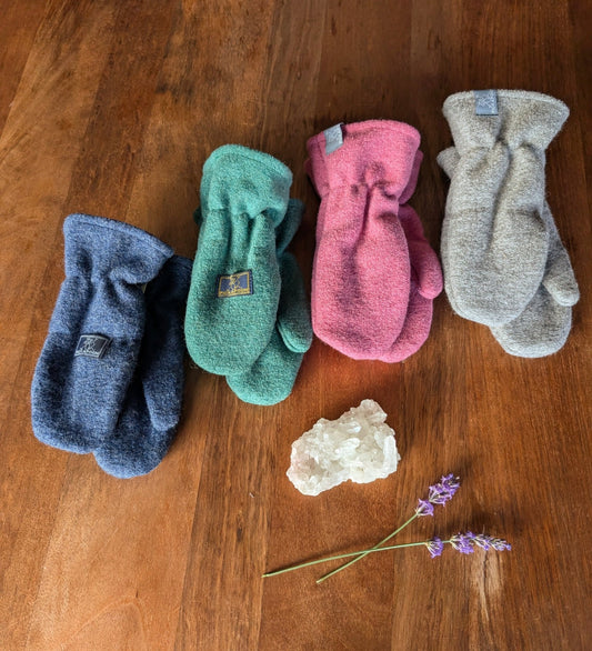 Pickapooh - Organic Boiled Wool Kids Mittens - Wool Silk Lined - Nature's Wild Child