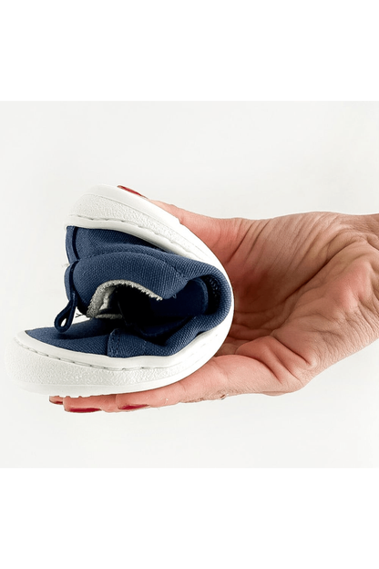 Pololo - Little & Big Kids Barefoot Sneaker - Organic Cotton - Velcro Closure (2 colors) - Nature's Wild Child