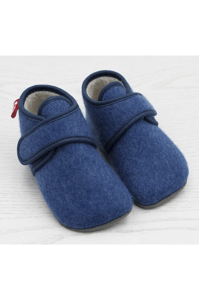 Pololo - Organic Wool (from Disana) Barefoot Slippers with Velcro - Babies & Toddlers - Nature's Wild Child