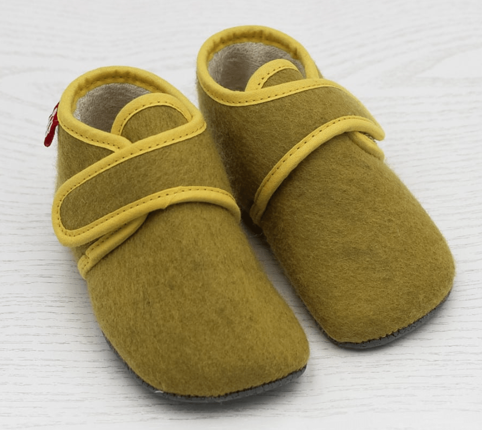 Pololo - Organic Wool (from Disana) Barefoot Slippers with Velcro - Babies & Toddlers - Nature's Wild Child