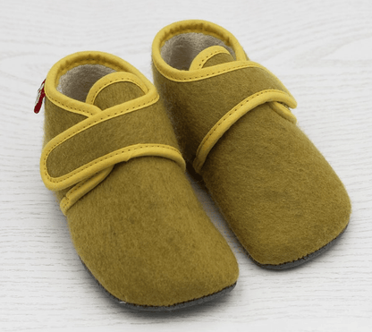 Pololo - Organic Wool (from Disana) Barefoot Slippers with Velcro - Babies & Toddlers - Nature's Wild Child