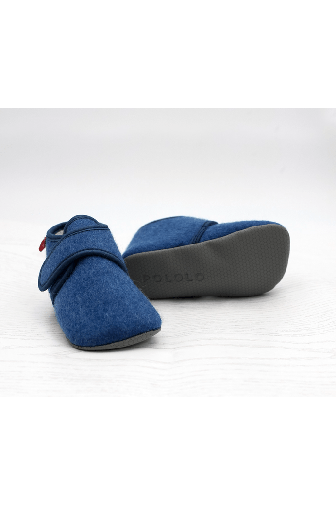 Pololo - Organic Wool (from Disana) Barefoot Slippers with Velcro - Babies & Toddlers - Nature's Wild Child