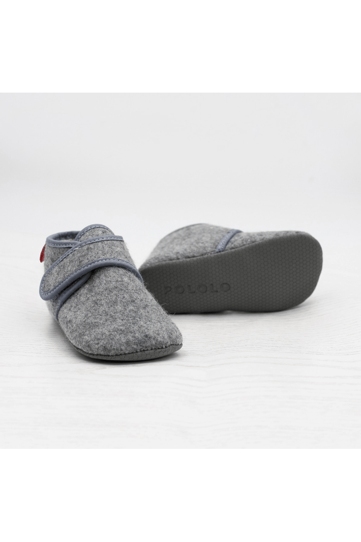 Pololo - Organic Wool (from Disana) Barefoot Slippers with Velcro - Babies & Toddlers - Nature's Wild Child