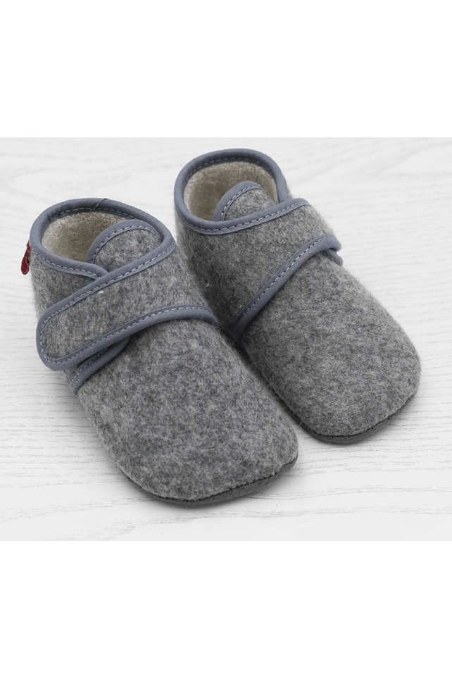 Pololo - Organic Wool (from Disana) Barefoot Slippers with Velcro - Babies & Toddlers - Nature's Wild Child