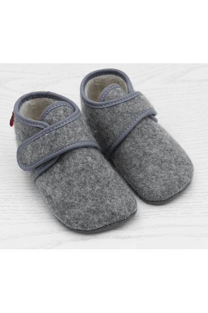 Pololo - Organic Wool (from Disana) Barefoot Slippers with Velcro - Babies & Toddlers - Nature's Wild Child