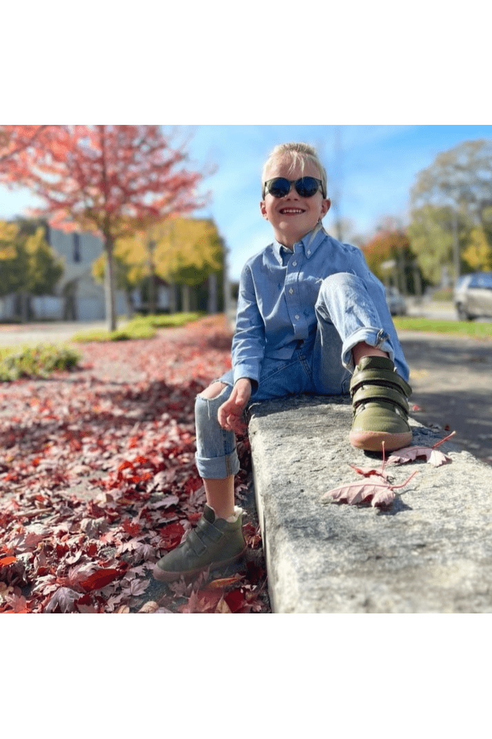 Pololo - Organic Wool Lined - Leather Barefoot High Top Shoe - Baby & Kids - Nature's Wild Child