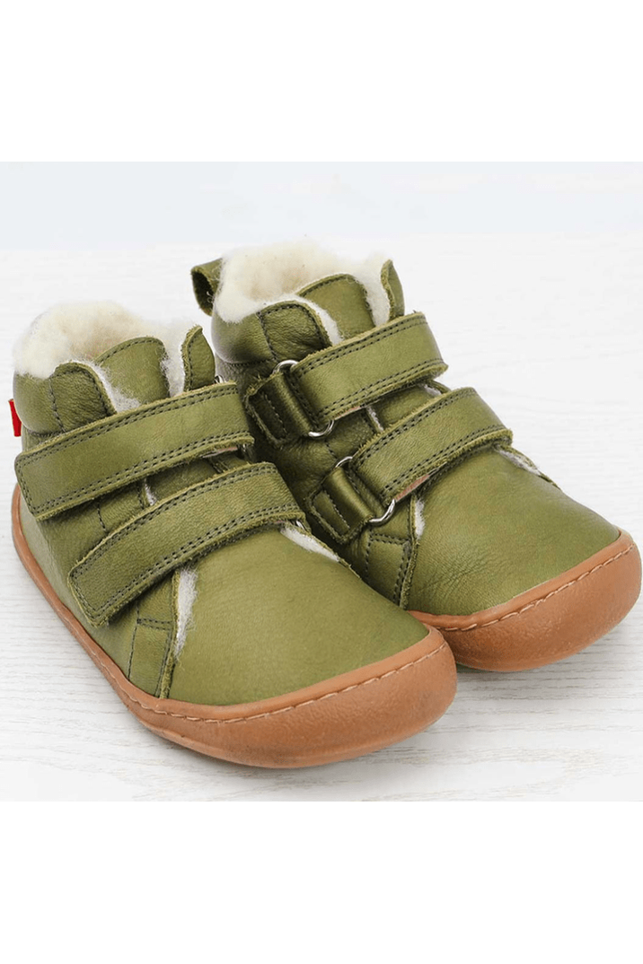 Pololo - Organic Wool Lined - Leather Barefoot High Top Shoe - Baby & Kids - Nature's Wild Child