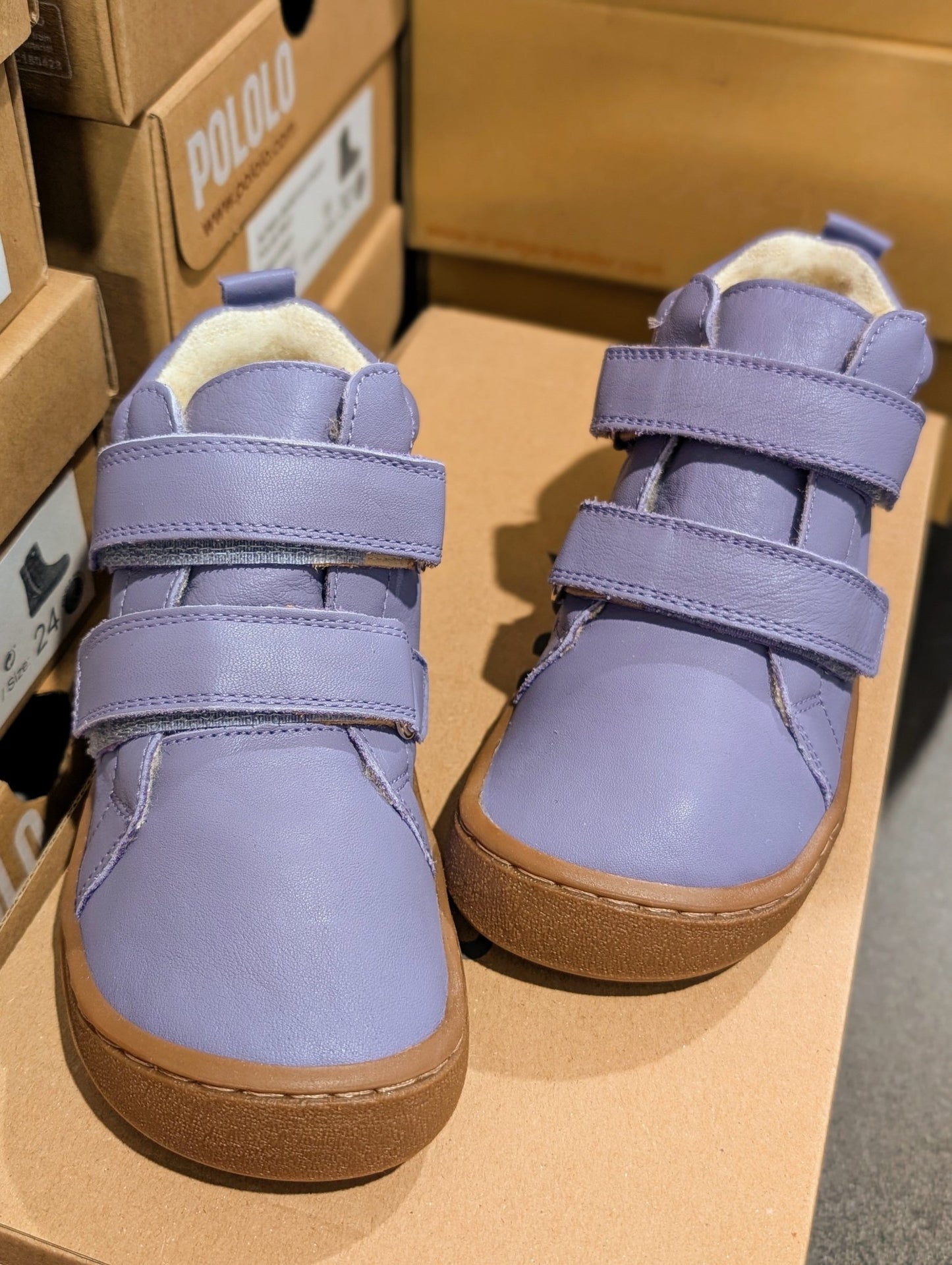 Pololo - Organic Wool Lined - Leather Barefoot High Top Shoe - Baby & Kids - Nature's Wild Child