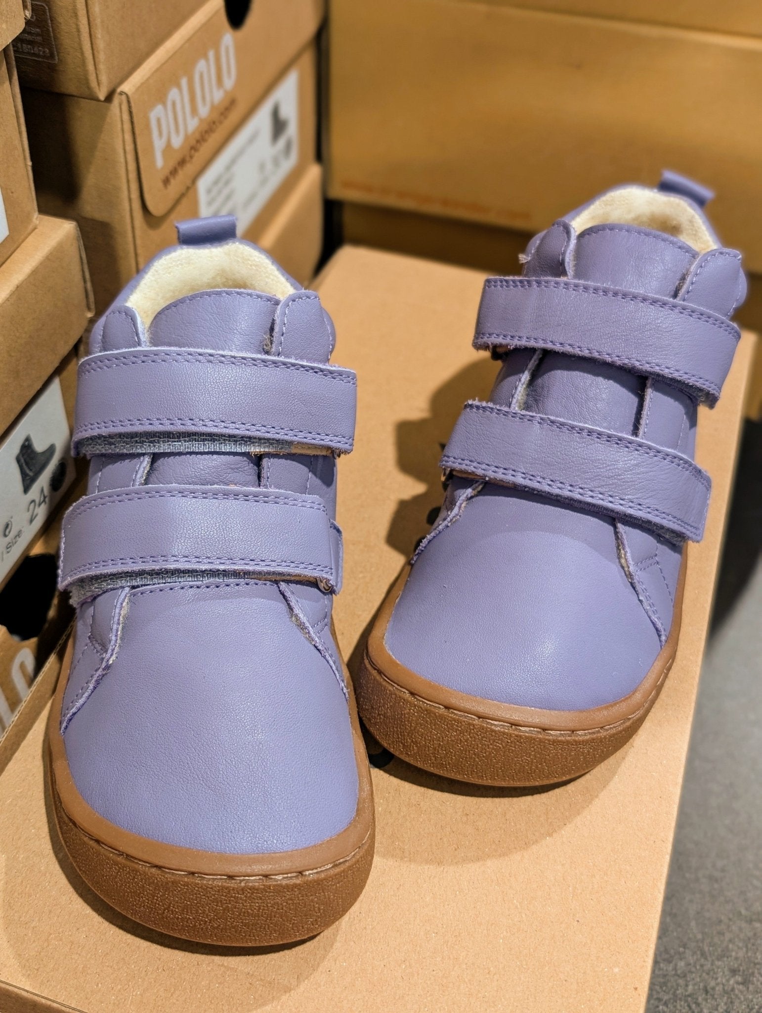 Pololo - Organic Wool Lined - Leather Barefoot High Top Shoe - Baby & Kids - Nature's Wild Child