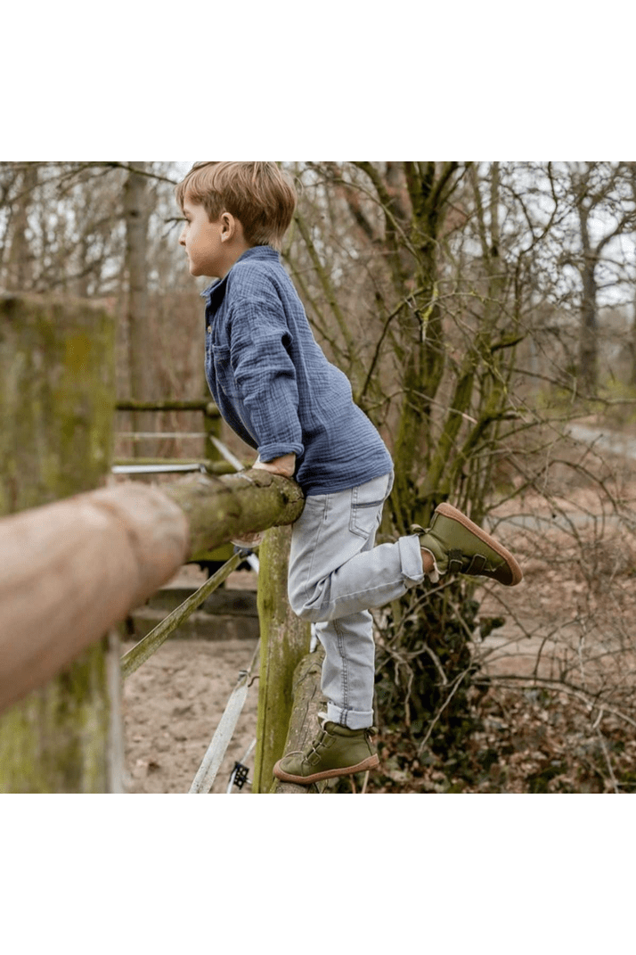 Pololo - Organic Wool Lined - Leather Barefoot High Top Shoe - Baby & Kids - Nature's Wild Child