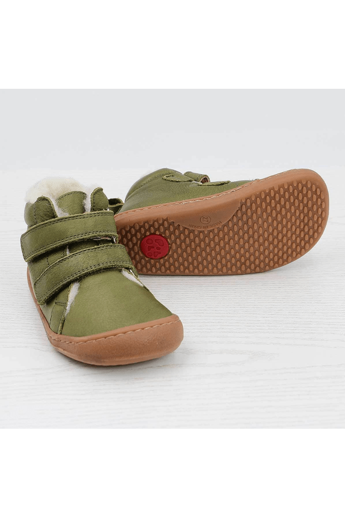 Pololo - Organic Wool Lined - Leather Barefoot High Top Shoe - Baby & Kids - Nature's Wild Child