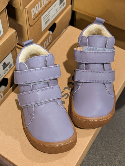 Pololo - Organic Wool Lined - Leather Barefoot High Top Shoe - Baby & Kids - Nature's Wild Child